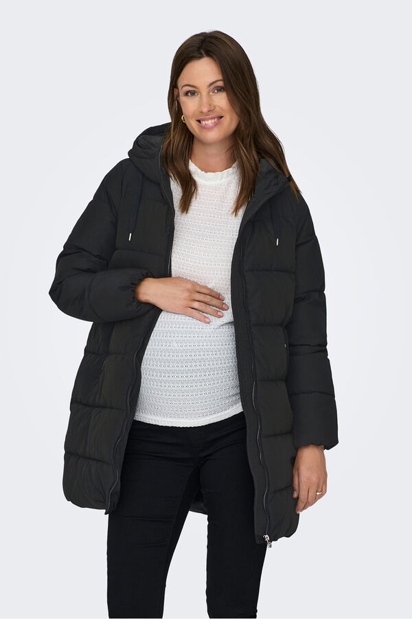 Only Maternity Long coat maternity puffer black