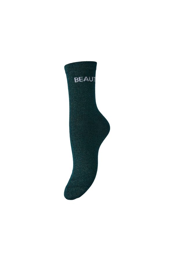 Pieces Lurex print socks blue