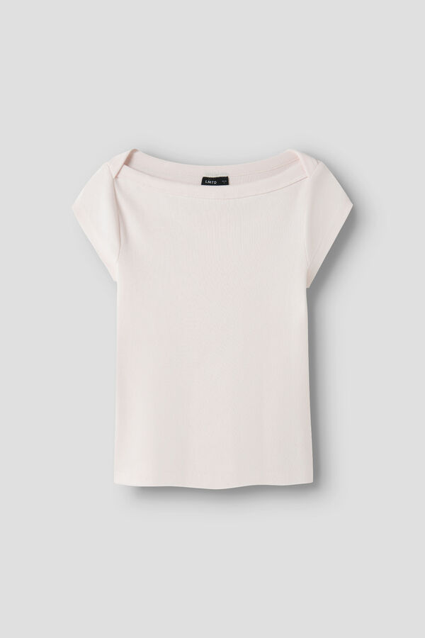 Lmtd Camiseta manga corta hombro ca&iacute;do rosa