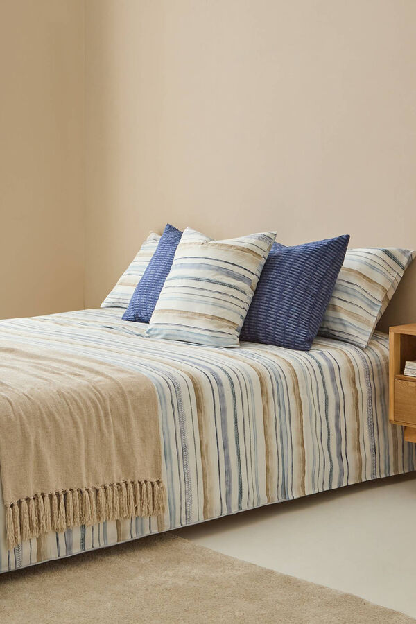 Textura Funda N&oacute;rdica Rayas Acuarela azul