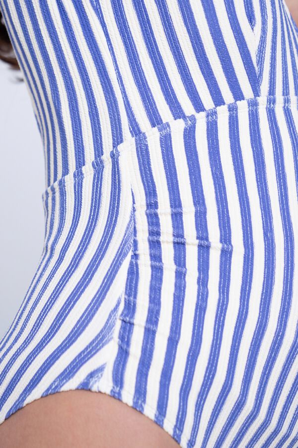 Ohma Striped maternity swimwear blue