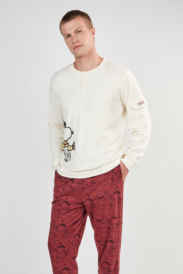 Gisela Snoopy men's pyjamas set brown