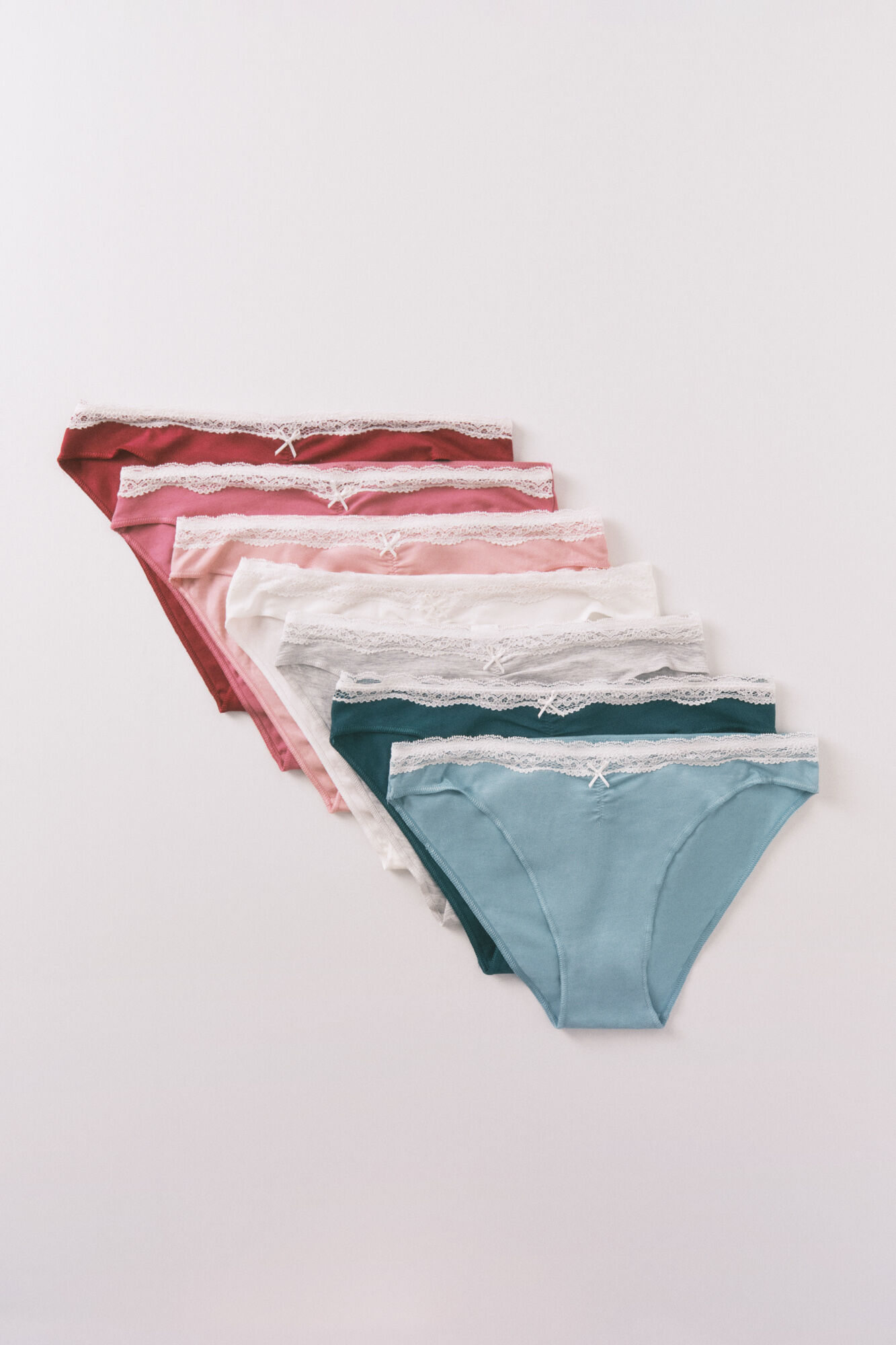 Women'secret Pack 7 bragas cl&aacute;sicas algod&oacute;n encaje 