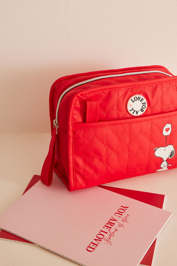 Womensecret Medium-sized red Snoopy vanity case red
