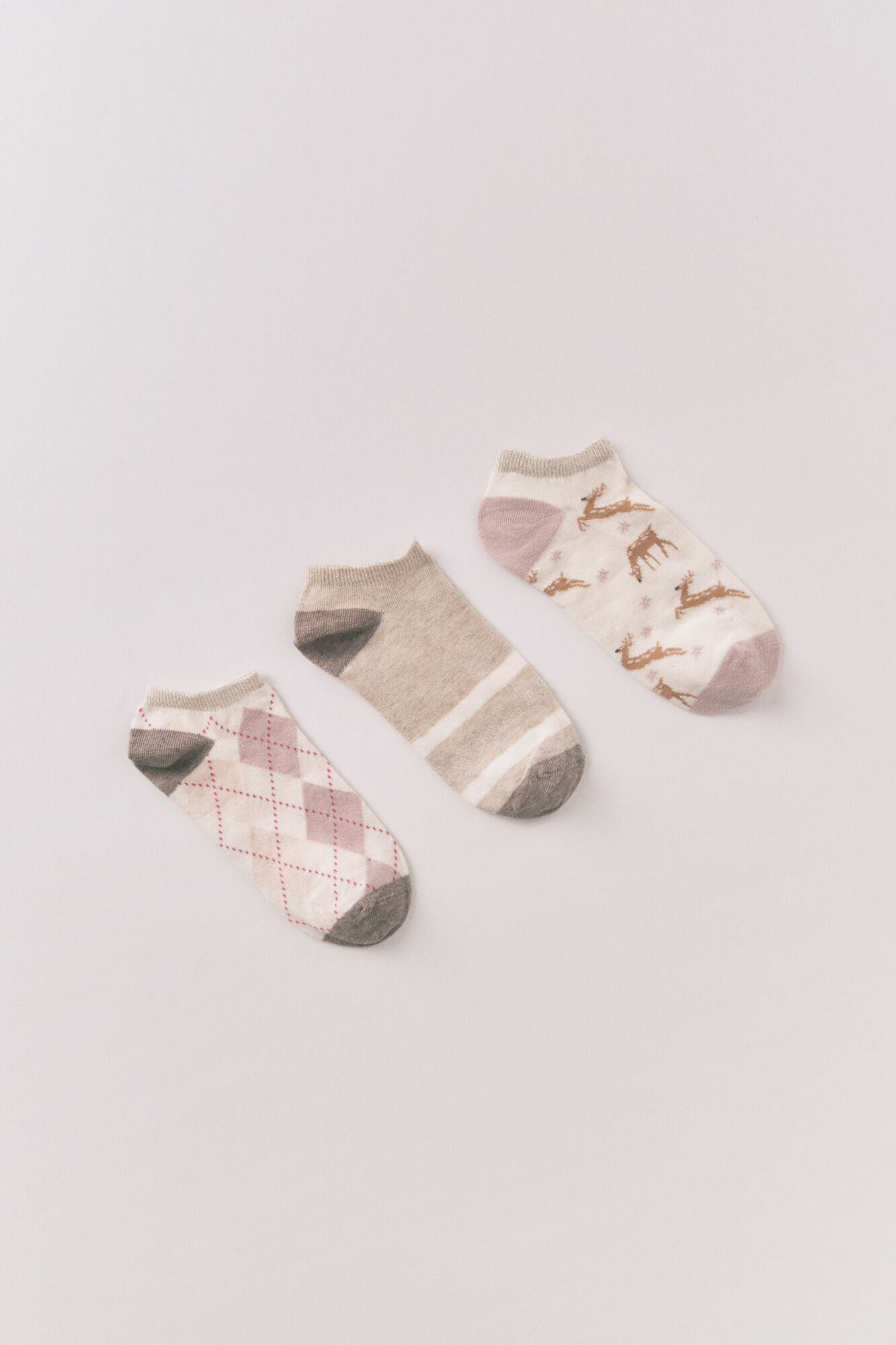 Women'secret Pack 3 calcetines cortos ciervos 
