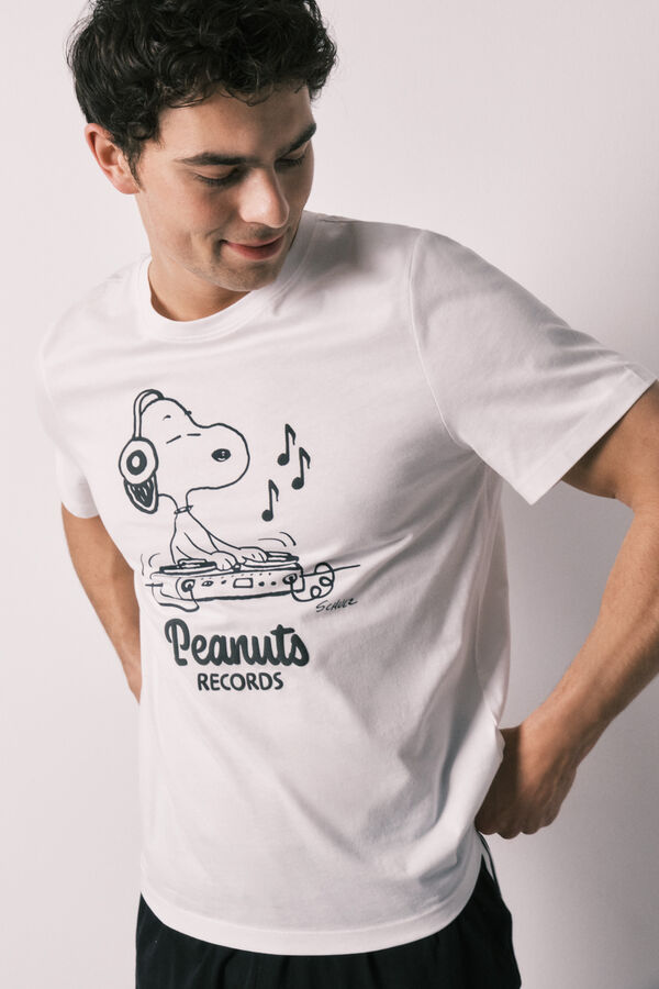 Women'secret Snoopy cotton short men's pyjamas beige