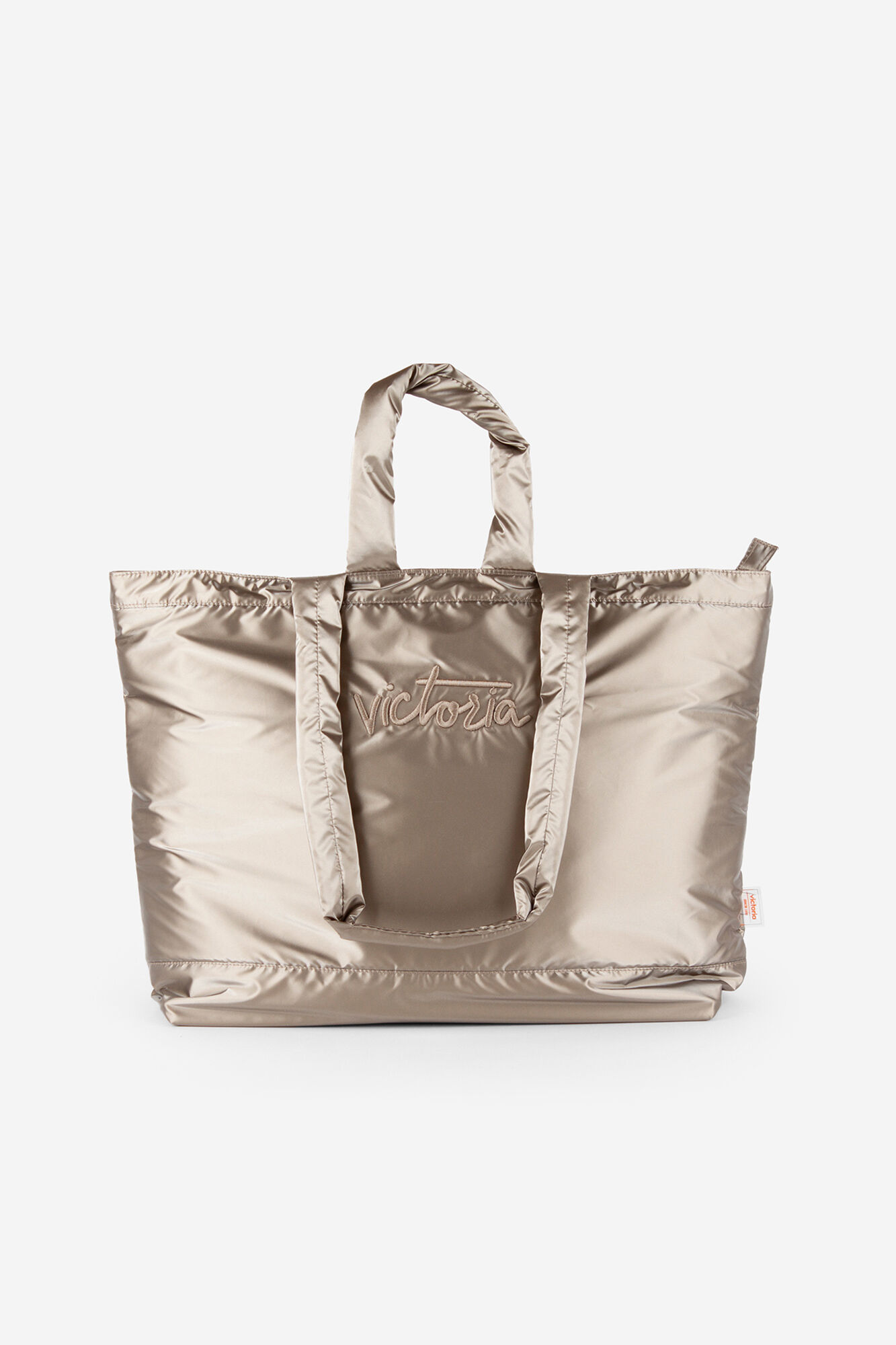 Victoria Shopper de nylon acolchado metalizado