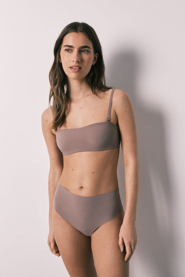Women'secret Brown seamless bandeau bra nude