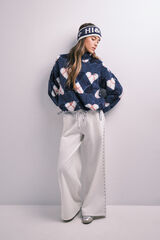HI&BYE Navy faux shearling heart jacket blue