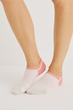 Womensecret Pink cotton no-show socks pink
