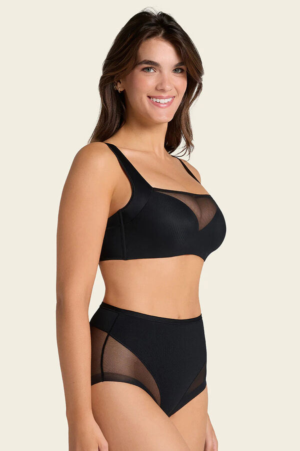 Leonisa Sujetador brastop con buen cubrimiento de sisa y espalda negro