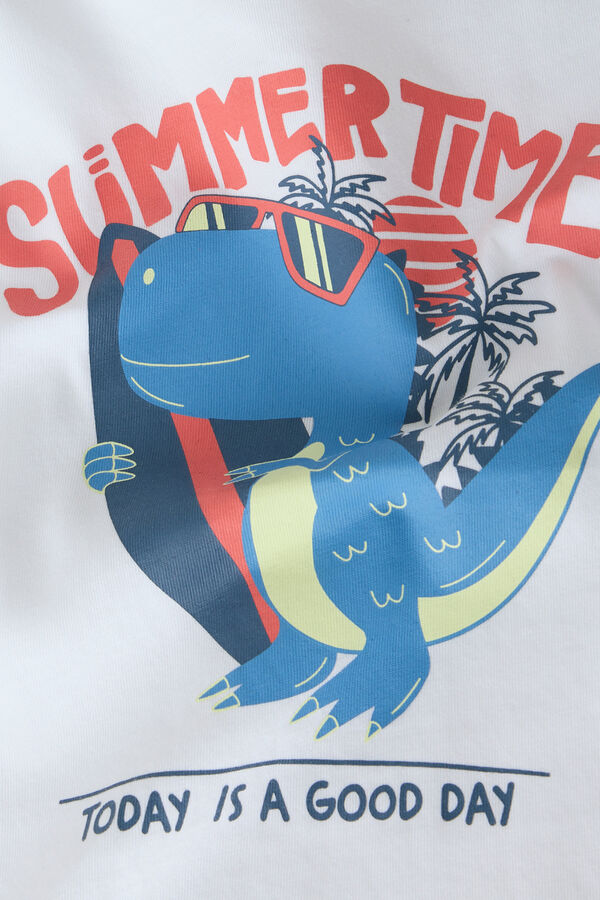 Name it Boy's printed short sleeve T-shirt white