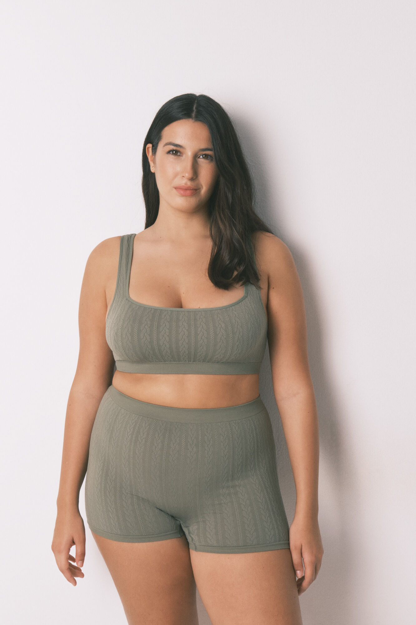 Women'secret Sujetador top seamless tricot verde