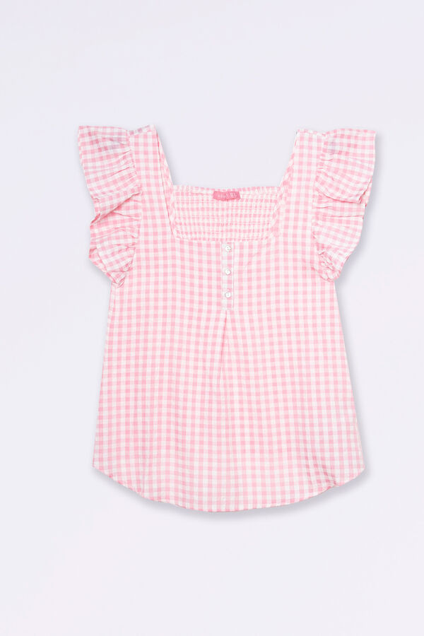 Womensecret Gingham maternity blouse pink