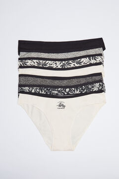 Womensecret 7-pack tropical cotton panties black
