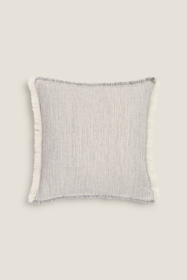 Womensecret Fringed fabric cushion cover szürke