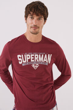 Womensecret Pyjama lang Herren 100 % Baumwolle Superman Rot