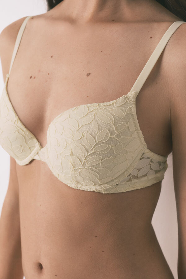 Women'secret Beige lace classic BEAUTIFUL padded bra nude