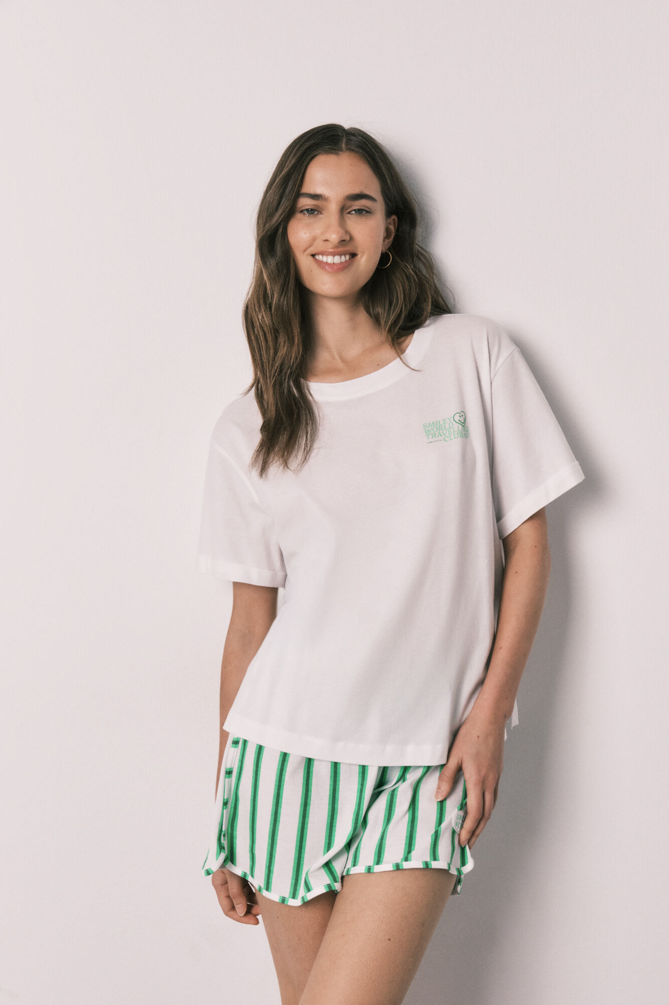 Women'secret Pijama corto algod&oacute;n SmileyWorld&reg; blanco