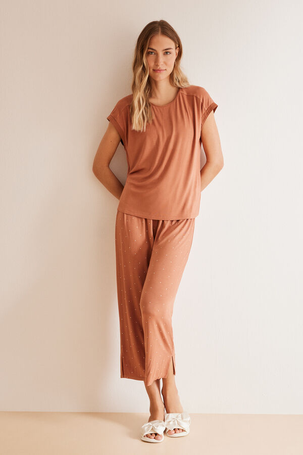 Womensecret Pöttyös, barna Ecovero™ pizsama természetes