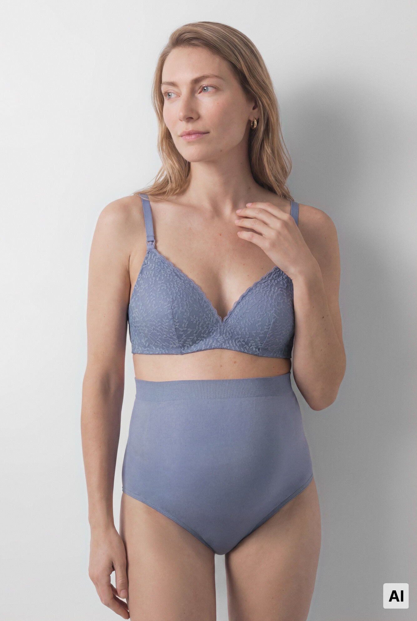 Women'secret Blue lace padded triangle maternity bra LOVELY