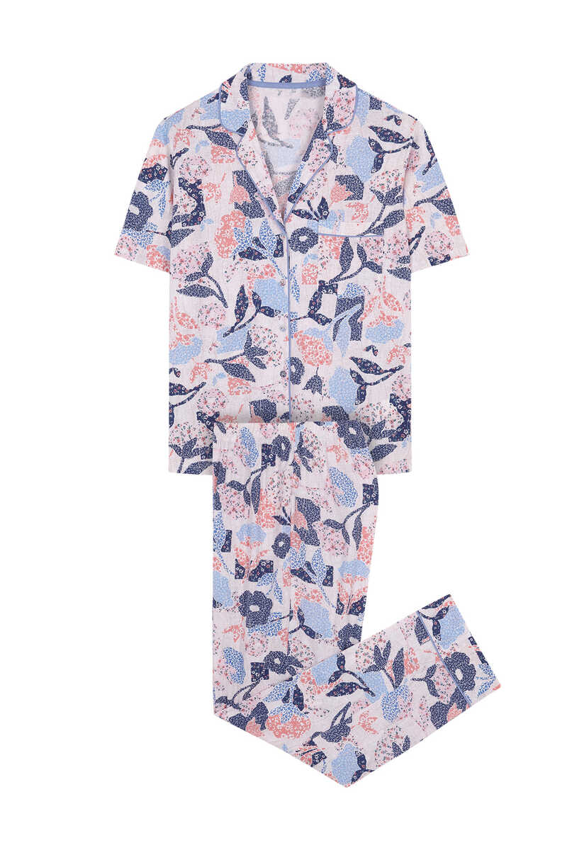 Womensecret 100% cotton patchwork pyjamas blue