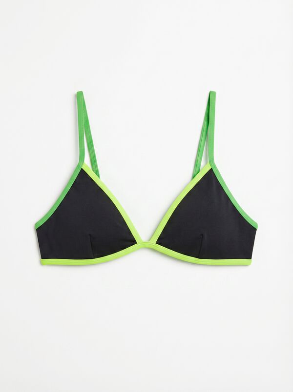 HI&BYE Black fixed triangle bikini top black