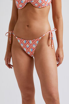 Womensecret Mohawk side-tie bikini bottoms printed