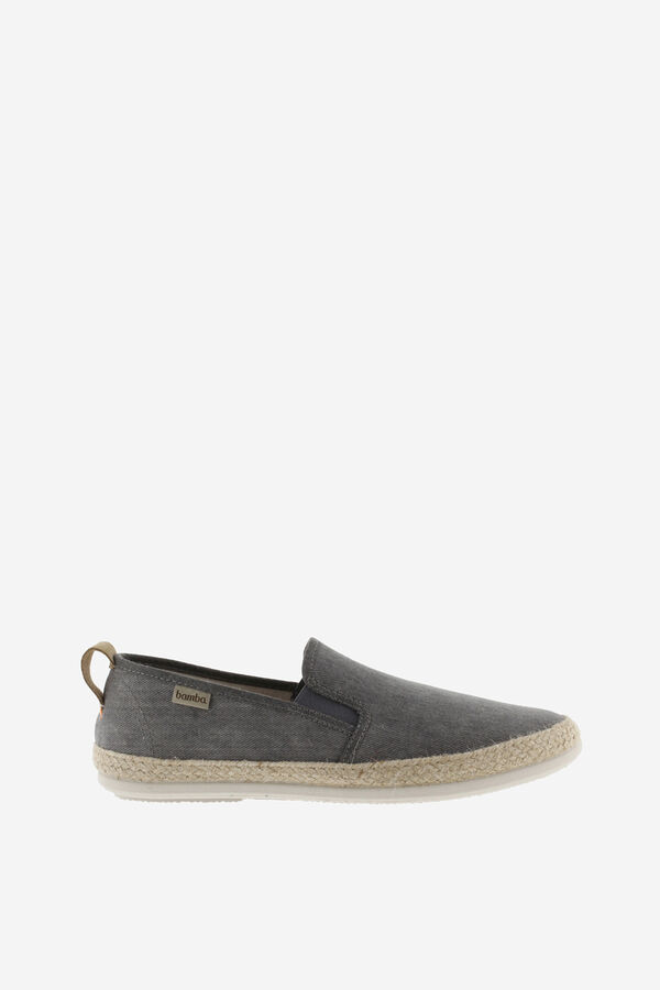 Victoria Espadrilles en toile de coton lav&eacute;e gris