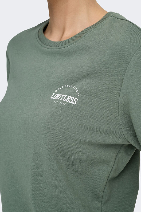 Only Play Sudadera deportiva cuello redondo verde