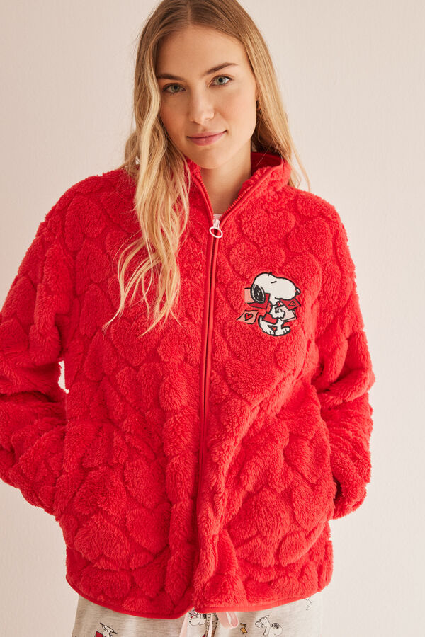 Womensecret Red Snoopy fleece jacket red