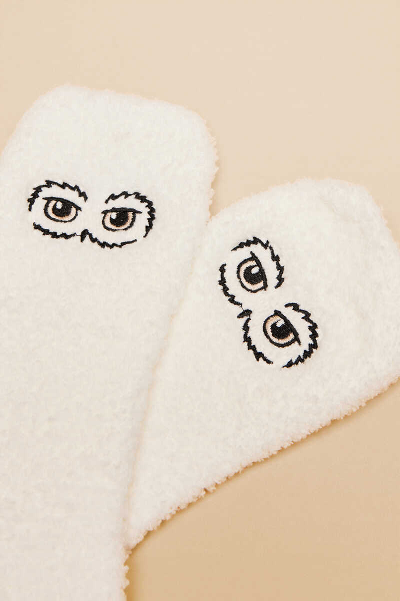 Womensecret White fluffy Harry Potter socks white