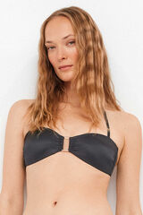 Gisela Bandeau bikini with ring detail black
