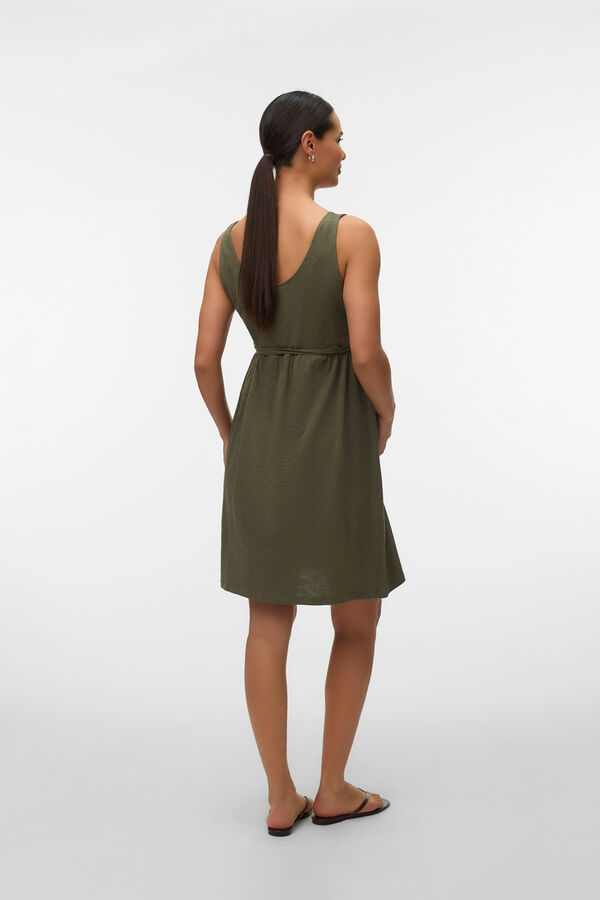 Mamalicious Maternity and breastfeeding short dress green