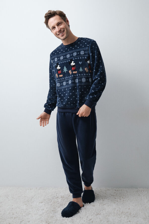 Women'secret Mickey men's fleece pyjamas blue