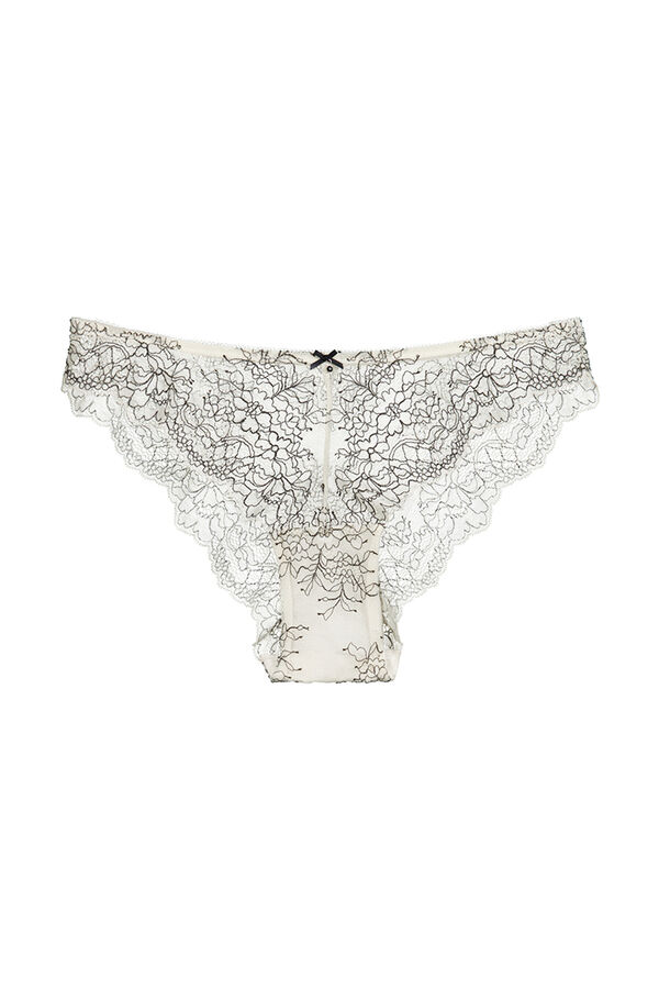 Womensecret Contrast lace panty beige