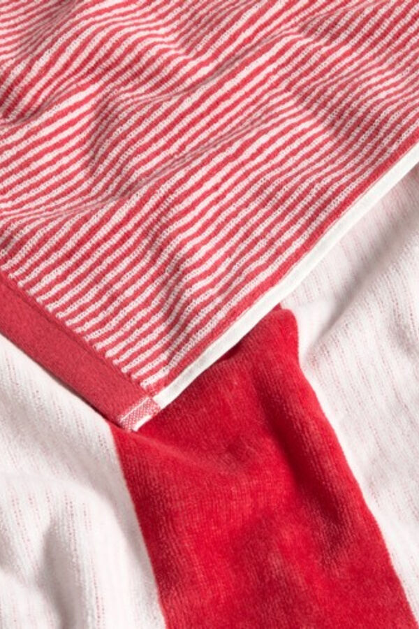 Textura Gestreiftes wendbares Strandtuch Rot