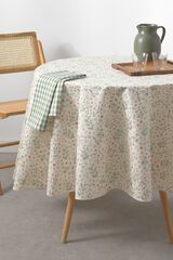 Textura Floral round resin-coated stain-resistant tablecloth printed