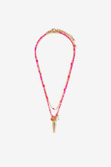 Vilanova Pacote com 2 colares com pingentes de peixe rosa