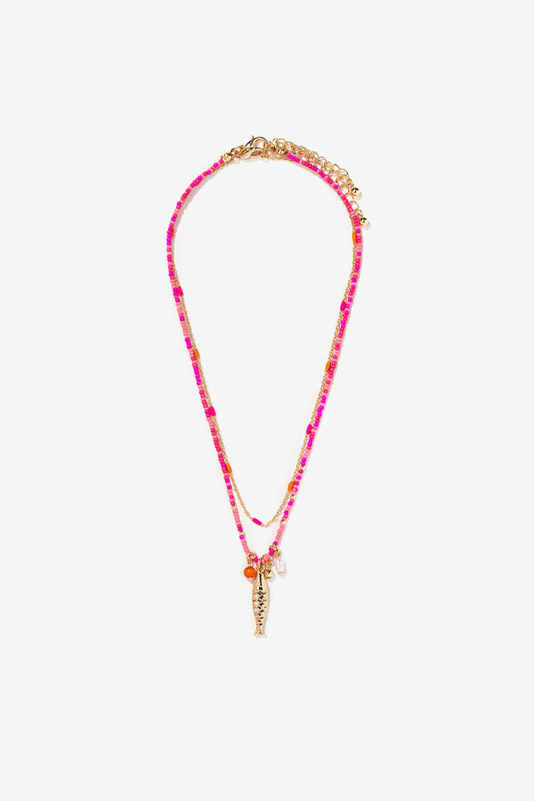 Vilanova Pacote com 2 colares com pingentes de peixe rosa