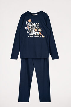 Womensecret Pijama comprido de algodão Space Jam azul marinho azul