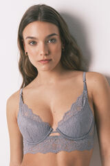 Women'secret GORGEOUS grey lace push up bra grey