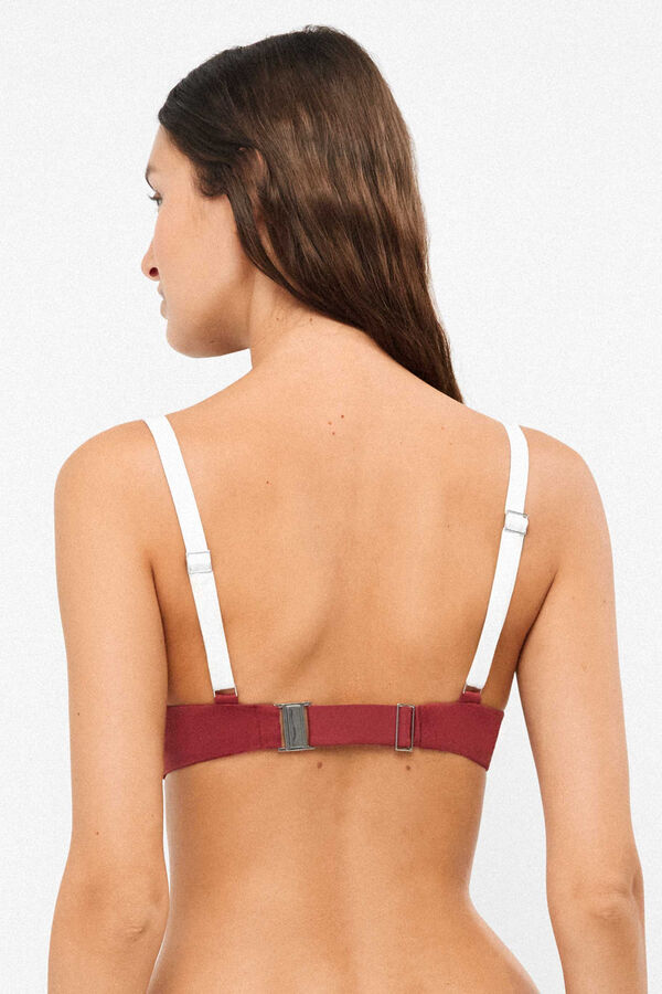 Gisela Two-tone underwired bikini top red