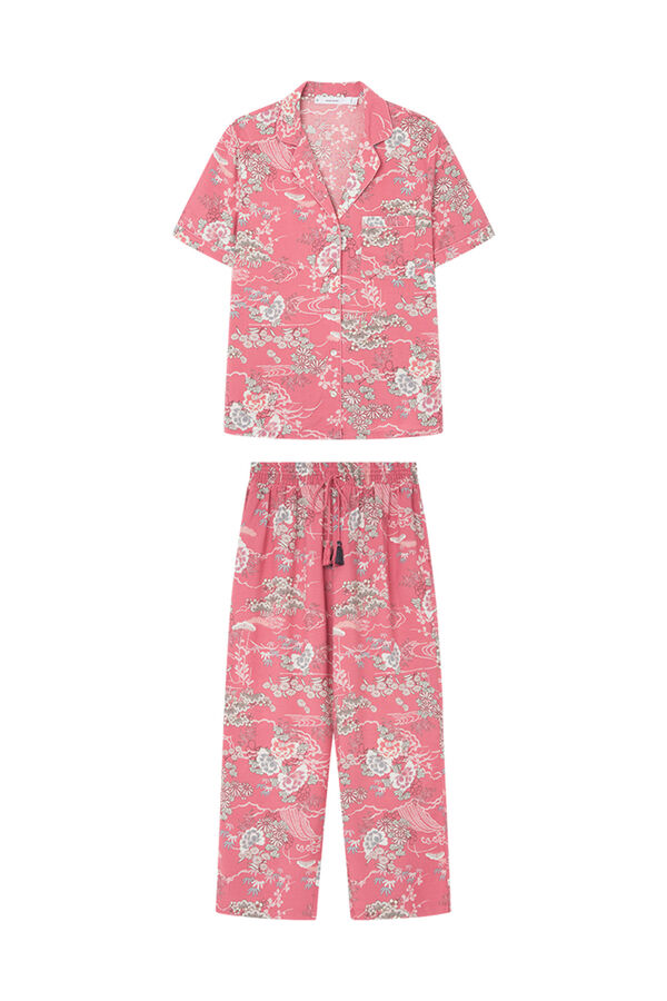 Womensecret Classic maroon capri cherry blossom pyjamas  printed