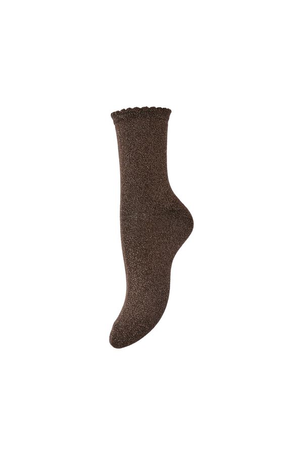 Pieces Einfarbige Lurex-Socken Grau