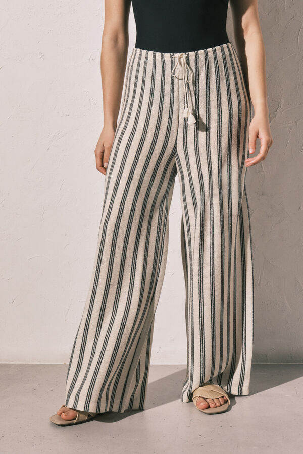 Women'secret Striped long trousers blue