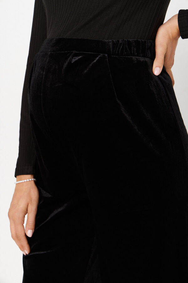 Womensecret Velvet effect maternity trousers fekete