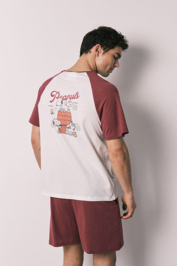 Women'secret Men's cotton short pyjamas Peanuts red