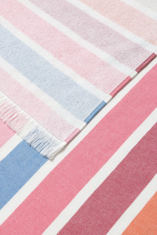 Womensecret Striped fabric and terrycloth beach towel rose