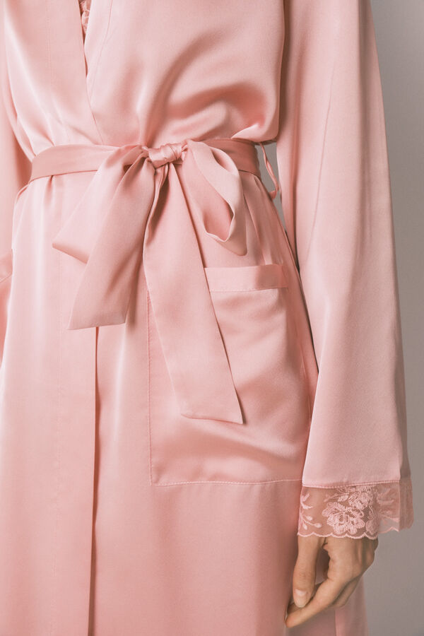 Women'secret Pink satin midi robe pink
